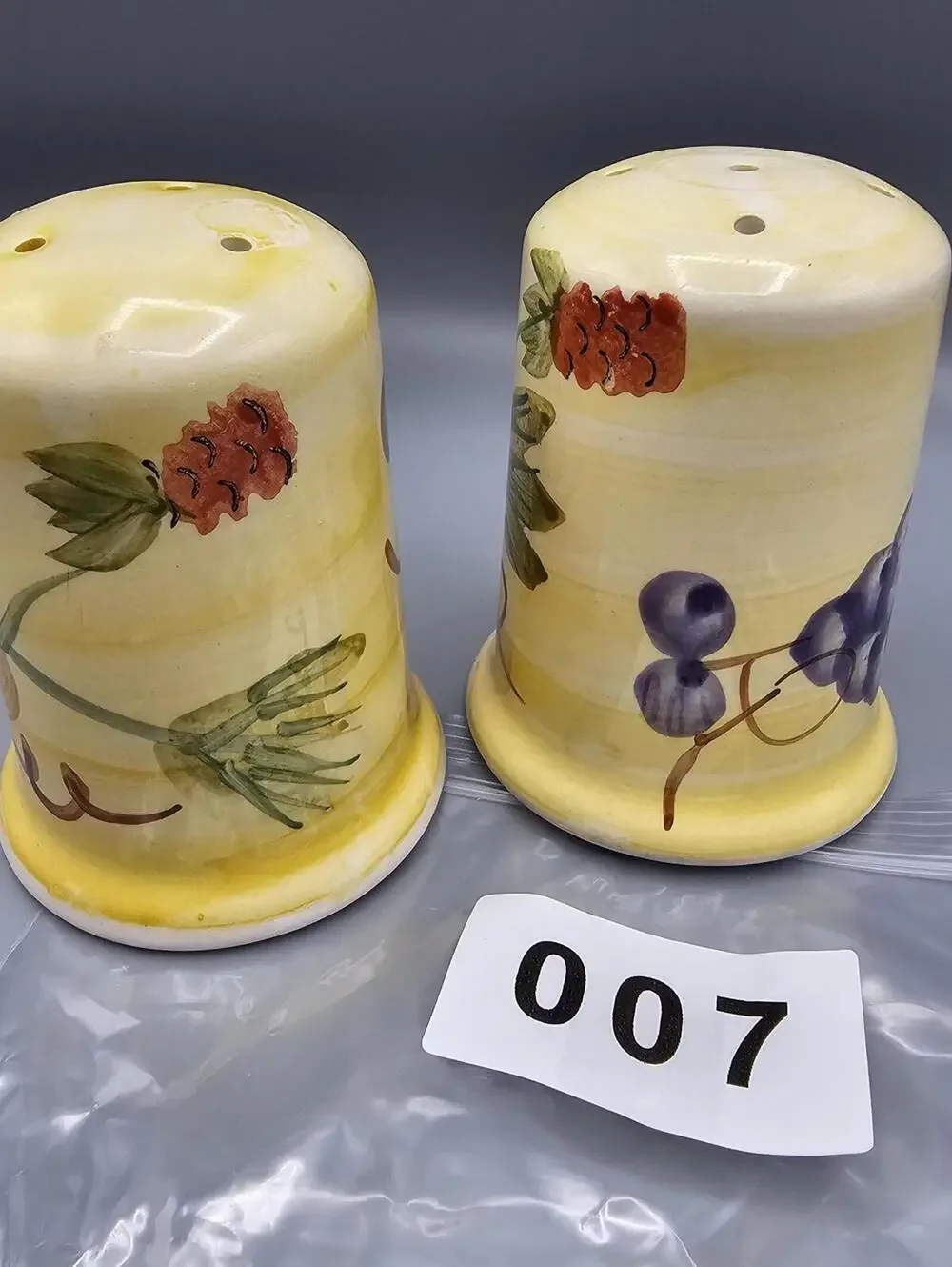 Ceramic Salt and Pepper Shakers with Fruit Design